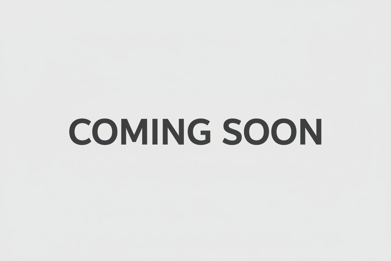 bright gray background with text with big letters that says coming soon